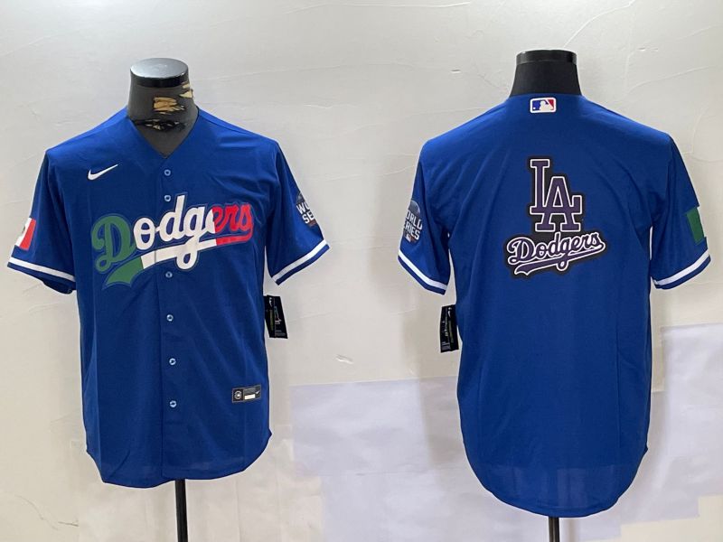 Men Los Angeles Dodgers Blank Blue Game 2024 Nike MLB Jersey style 10156